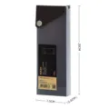 Frosted grey plastic pencil case with snap button, size 20x7.5x2.6cm for stationery storage - 20x7.5x2.6cm / Coffee