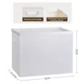 Caja de almacenamiento plegable minimalista blanca para libros y ropa con asas reforzadas - L / Translúcido mate