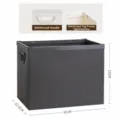 Caja de almacenamiento plegable gris para ropa y libros con asas reforzadas 32x22,3x25cm - L / Café