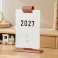 Μινιμαλιστικό ημερολόγιο γραφείου 2027 σε χρώμα τερακότα για το σπίτι και γραφείο - Σετ Ημερολογίου / Κεραμιδί