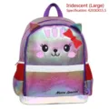 Schillernder Kinderrucksack mit Katzengesicht Ohren und roter Schleifendekoration 42cm - L / Schultertasche / AB-Farbe