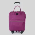 Maleta de viaje con ruedas de tela Oxford morada con cuatro ruedas y mango - Bolsa de Trolley Individual / 18 Pulgadas / Púrpura Puro
