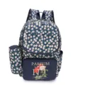 Large capacity floral print backpack set with matching pencil case for women and students - Small Floral White
