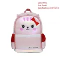 Süßer rosa holografischer Schulrucksack für Mädchen mit Katzengesicht 34x16x13cm - S / Schultertasche / Rosa