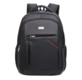 Mochila negra versátil para portátil de negocios para hombre con costuras rojas - Estilo de Decoración con Costuras Rojas (8001) / Negro