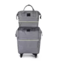 Juego de maletas con ruedas multifuncionales de tela Oxford gris con bolso de viaje - Juego de Dos Piezas / 18 Pulgadas / Gris Hormiga