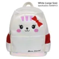 Weißer holografischer süßer Katzenrucksack für Mädchen, groß - L / Schultertasche / Weiß
