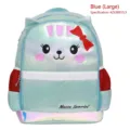 Blauer schillernder Katzenrucksack für Mädchen, großes Fassungsvermögen 42x30x15,5cm - L / Schultertasche / Blau