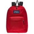 Vibrant red lightweight school backpack for men and women with Mozza Sunrise patch - 16" / Red