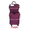 Juego de maletas de tela Oxford morada con ruedas de 360 grados y bolso a juego - Juego de Dos Piezas / 18 Pulgadas / Púrpura Puro