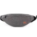Grey lightweight canvas waist bag with adjustable strap for outdoor travel and sports - Dark Gray