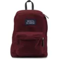 Lightweight burgundy backpack with front logo patch for daily commute or school - 16" / Dark Wine Red