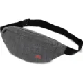 Lightweight gray textured travel fanny pack with adjustable strap for sports and hiking - Gray