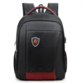 Mochila profesional para portátil en negro y rojo con puerto de carga USB para hombres - Estilo Serie 1605 (1605) / Negro