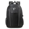 Mochila negra de negocios para portátil con puerto de carga USB y asa de transporte - Estilo Serie 1505 (1505) / Negro