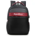 Mochila de moda negra y roja para hombre ideal para ocio negocios y uso escolar - Estilo Serie 1601 (1601) / Negro