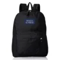 Minimalist black lightweight unisex backpack with Mozza Sunrise logo patch - 16" / Charcoal Gray (03)