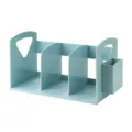 Fermalibri da scrivania in plastica azzurra con portapenne incluso - Portapenne / Blu