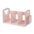 Reggilibri in plastica rosa con portapenne per organizzazione della scrivania. - Portapenne / Rosa Chiaro