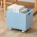 Blue under-desk storage box with wheels for student book organization, 32x24x29cm - With Wheels Style / Blue