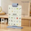 Support de calendrier de bureau bleu 2027 avec carte illustrée de la vie quotidienne - 2026-2027 Avec Noyau / Bleu