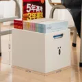 Caja de almacenamiento de libros móvil blanca para escritorio de estudiantes, 32x24x25cm - Cara Sorprendida (Sin Ruedas)