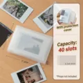 Compact transparent 3-inch photo storage case designed for 40 Polaroid film cards - Single frame - 40 pieces - 3inch