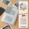 Transparent 3-inch 4-grid photo album with 80 pockets and a protective case cover - Double grid-80 in- 3inch
