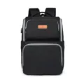 Mochila pañalera negra multifuncional de gran capacidad para viajes y cuidado del bebé - Negro