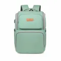 Mochila para pañales multifuncional verde claro de gran capacidad con múltiples bolsillos - Verde claro
