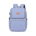 Mochila pañalera multifuncional de gran capacidad para mamás en color lila suave - Azul claro