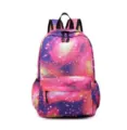 Mochila escolar de lona con estampado de galaxia y nebulosa rosa y violeta - Bolso de hombro / Rojo Moda