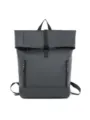 Large capacity waterproof black roll-top backpack for men business leisure travel - Gray