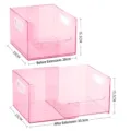 Expandable pink transparent desktop storage box for books and school office supplies - Single Piece / Transparent Pink