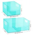 Adjustable teal green telescopic transparent desktop storage box for books and office supplies - Single Piece / Transparent Green