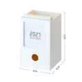 Boîte de rangement porte-stylo calendrier de bureau blanc, organisateur 2027 avec tiroir pratique. - Porte-Stylo Calendrier / Jan 2026 - Déc 2027 / Blanc