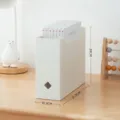 Minimalist white plastic desktop book and file organizer box, size 24x31.7x10.3cm - White
