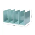 Plastic desktop bookend organizer 4-grid book divider shelf storage stand for office and home study. - Blue