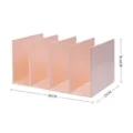 Pink plastic desktop book organizer, multi-compartment bookend and storage rack for office and study use. - Pink