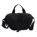 Versatile black nylon dumpling crossbody bag for sports and fitness activities - Standard Size / Black