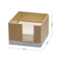 Plastic sticky note holder desk organizer square memo pad box for office stationery storage - Khaki