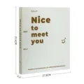Cream A4 loose-leaf binder with Nice to meet you print and dimension markings shown - Single Folder / Cream White