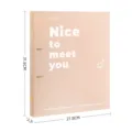 Pink A4 ring binder folder with Nice to meet you print for office and school data storage - Single Folder / Sakura Pink