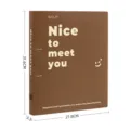 Brown A4 loose-leaf folder with 'Nice to meet you' text and 3.3cm width measurements - Single Folder / Coffee Candy