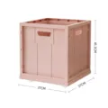 Pink foldable plastic storage box with wheels 37x37x41.3cm large toy organizer bin - Without Wheels Without Lid / Pink