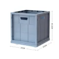 Movable lidded plastic storage box variant in grey blue with wheels and foldable design. - Without Wheels Without Lid / Blue