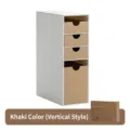 Organizador de escritorio vertical caqui con 4 cajones para papelería - Vertical / Caqui