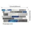 3D adesivo mosaico piastrelle da parete sticker, blu e grigio decorazione backsplash. - Stile Mosaico 3D (YJC0241) / 1 Pezzo/Confezione / Blu Zaffiro