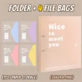 A4 binder file folder organizer with 4 inner storage pockets in cherry blossom pink - Folder Collection / 1 Folder + 4 Pockets / Sakura Pink