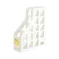 White plastic desk file rack organizer for office and school document storage - Off White